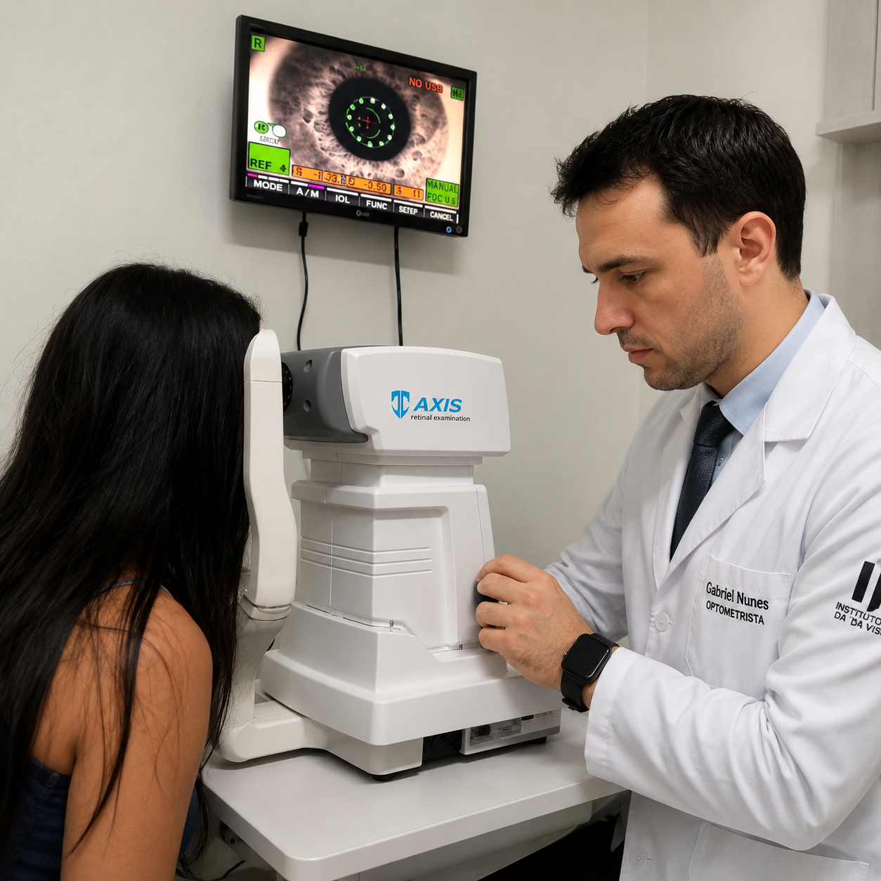 Exame de ceratometria